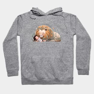 Cute Lion Animal Loving Cuddle Embrace Children Kid Tenderness Hoodie